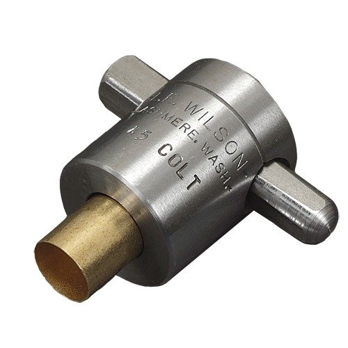 Wilson Q-Type Pistol Case Holders säkerställer att hylsan hålls rakt för trimning, inre nackbearbetning och avlägsnande av militär crimp. Snabb och enkel att använda.