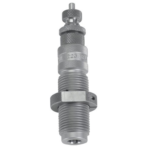 Hornady Match Grade Neck Size Die erbjuder självcentrerande bushings för exakt storleksjustering av hylsor, vilket minimerar överarbetning av mässing.