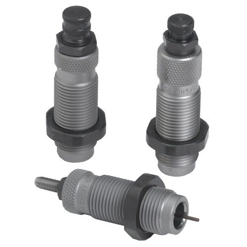 RCBS 3-DIE CARBIDE SET för 44 MAG/44 SPECIAL erbjuder en carbide sizer die som eliminerar behovet av smörjning, plus expander- och seater-dies för perfekt crimp.