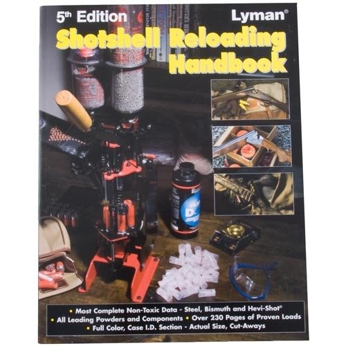 Lyman 5:e upplagan av Shotshell Reloading Manual erbjuder omfattande ladddata, inklusive icke-toxisk ammunition, med över 230 sidor av detaljerad information.