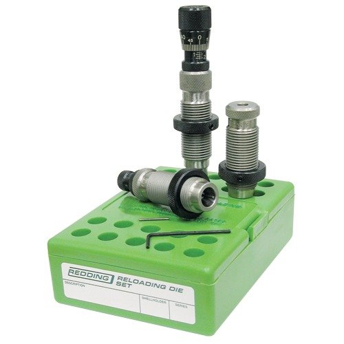Redding National Match Die Set för seriösa tävlings- och militärskyttar, inklusive Full Length Sizing Die, Taper Crimp Die och Competition Bullet Seater.