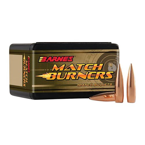 Barnes Match Burner 6mm (0.243") 105gr HP BT-kulor erbjuder precision och överkomliga priser, perfekta för tävling och vardagsskjutning.