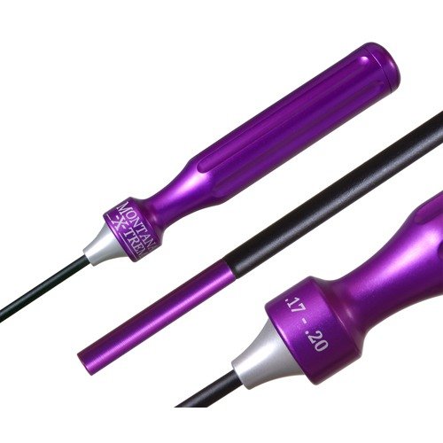 En delad, belagd rengöringsstav i fjäderstål som enkelt rengör din bössa utan att böjas, med ett komfortabelt handtag och skyddande aluminiumferrule.