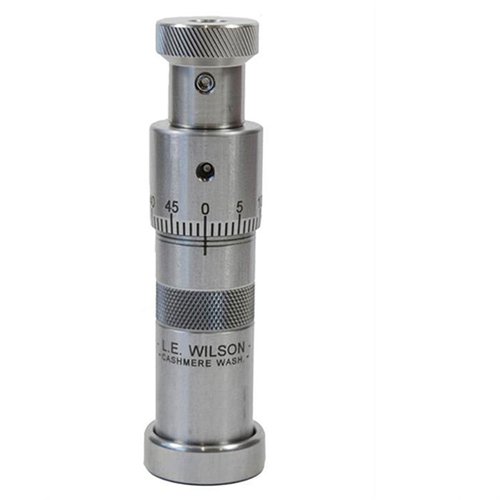 L.E. Wilson Micrometer Top Bullet Seater Die erbjuder exakt kuldjup med hållbar rostfri stål, mikrometerskala i 0.001" och enkel justering med gängad lock.