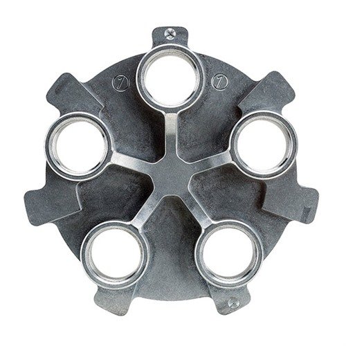 Med PRO CHUCKER 5 DIE PLATE från RCBS gör du kaliberbyten snabbt och enkelt, utan att behöva installera eller justera dies varje gång.