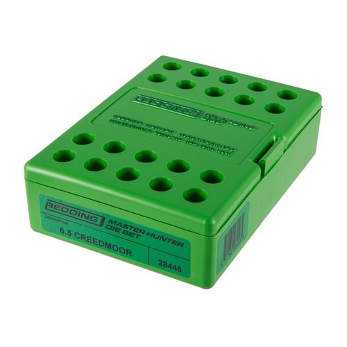 MASTER HUNTER DIE SET för 6.5 Creedmoor erbjuder exakt ammunitionstillverkning med full-length sizing och Competition Seating Die för optimal prestanda.