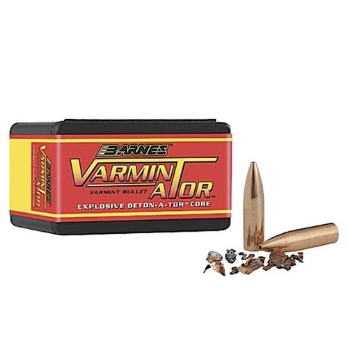 VARMIN-A-TOR 6MM/243 kaliber kulor med hålspets och platt bas ger explosiv fragmentering vid träff, perfekt för att effektivt ta ner rovdjur och skadedjur.