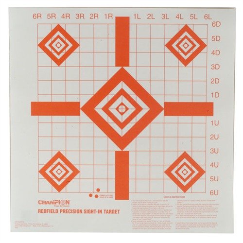 REDFIELD SIGHT-IN TARGETS förenklar justering av sikten med sina tydliga 90° linjer och 1