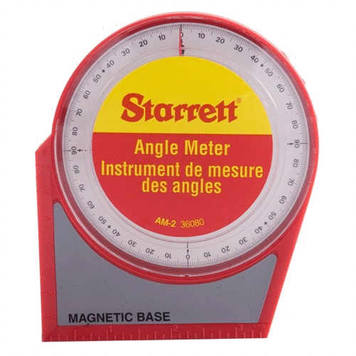 ANGLE METER från STARRETT erbjuder exakta mätningar av vinklar med en stor skala och en magnetisk bas för handsfree-användning på metallföremål.