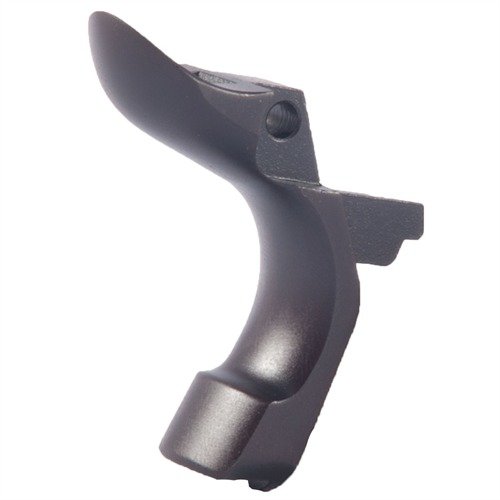 Den kurvade formen sänker vapnet i handen för mindre rekyl och snabbare sikte, medan den breda beavertailen förhindrar att hammaren biter i handen.