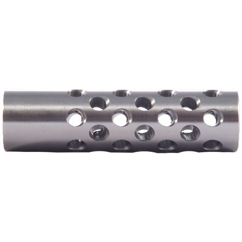 Denna multi-port muzzle brake minskar kännbar rekyl och dämpar mynningens uppgång med 42 portar för optimal kontroll. Kräver gunsmithing.