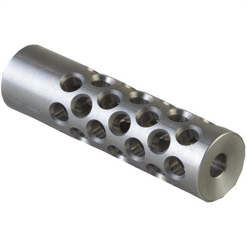 Denna #2 MUZZLE BRAKE för 22 kaliber minskar kännbar rekyl och uppgång av mynningen med 42 portar för maximal kontroll, kräver gunsmithing.