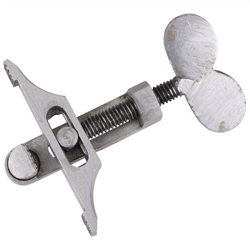 MAINSPRING VISE gör det enkelt att komprimera tuffa V-fjädrar med justerbara käftar, perfekt för installation i hagelgevär och svartkrutsvapen.