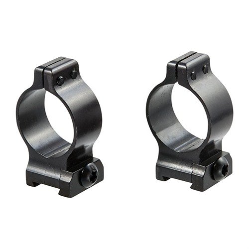 QUICK DETACH SCOPE RINGS från TALLEY erbjuder snabba stålspakar för enkel montering och avtagning av kikarsikten, med möjlighet till fasta ringar.