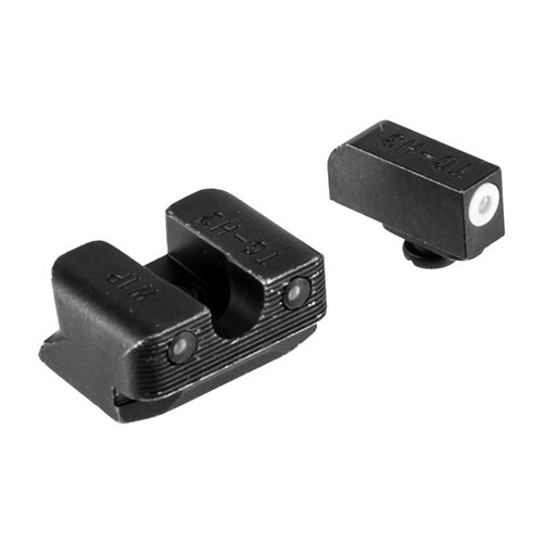 Tritium Pro Night Sight Set för Walther PPQ erbjuder överlägsen synlighet i mörker med självlysande tritium, perfekt för snabba skott och precision.