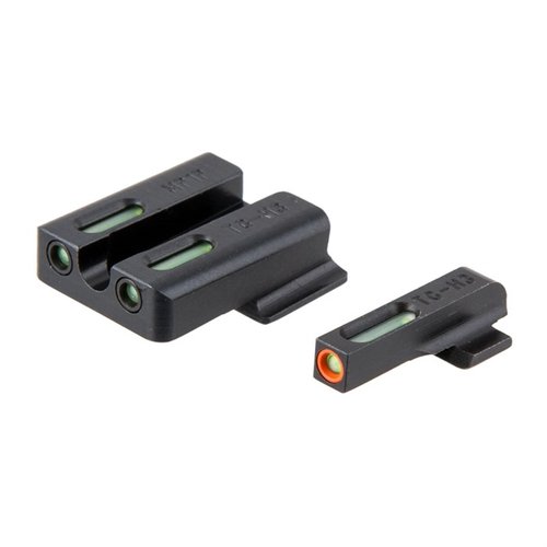 TFX Pro Night Sights erbjuder konstant belysning med Tritium och fiberoptik för snabbare målfångst, skyddade i en hermetiskt tät kapsel.