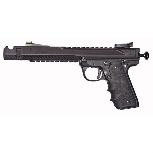 Volquartsen Mk IV Frame Black Mamba erbjuder en lätt och precis pistol med push-knapp nedtagning, 4.5" eller 6" pipor och Hi-Viz sikten.