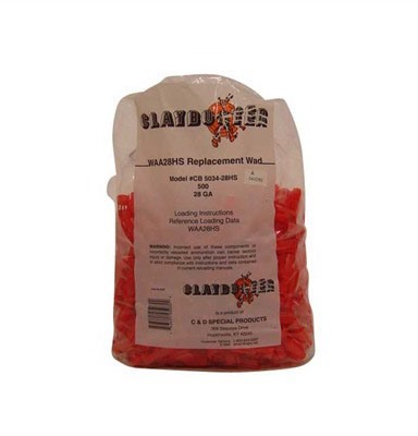 Köp WAA28-HS 28 Gauge shotshell wads från Claybuster! Perfekt för 3/4 oz laddningar. 🎯 500/bag för bästa resultat.