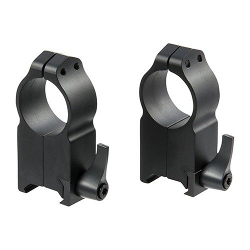 MAXIMA Quick Detach Rings erbjuder hållbarhet och precision med justerbara spakar, perfekt passform för Weaver-baser och säkerställande av nollställning vid avmontering.