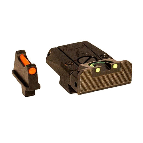 1911 FIRE SIGHT FIBER OPTIC SIGHT SETS erbjuder överlägsen synlighet med 3-dot sikte, röd och grön insats, justerbara för optimal precision.
