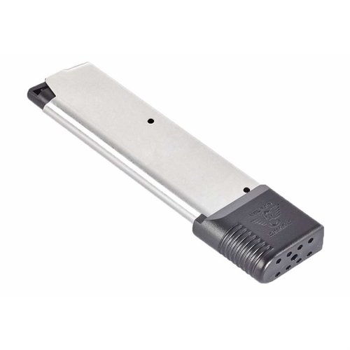 Wilson Combat 47 Series 10-raders magasin för 1911 erbjuder förbättrad prestanda med en förlängd basplatta, rostfritt stål och pålitliga fjädrar för lång livslängd.