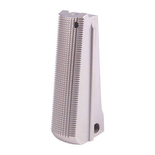 1911 V-GRIP MAINSPRING HOUSING i rostfritt stål ger ett högt grepp och säkerställer att handen hålls i rätt position för optimal kontroll och precision.