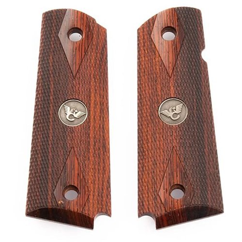 1911 EXOTIC WOOD GRIPS i kokobolo erbjuder en vacker design med 20 lpi checkering och Wilsons 