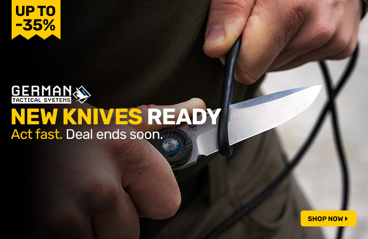 German tactical systems knives early bird sale, save up to 35%