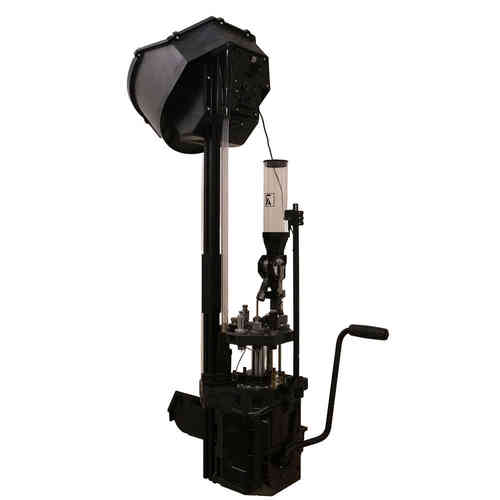 Frankford Arsenal FX-10 är en 10-stationers progressiv press med automatisk matning, perfekt för effektiv omladdning av patroner från 9mm till .308.